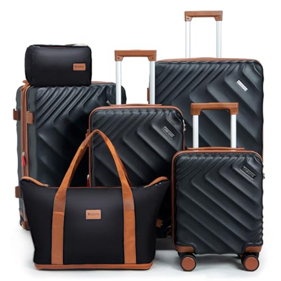 Expandable Hard Shell Luggage Set - Set di 6 Valigie Espandibili a
