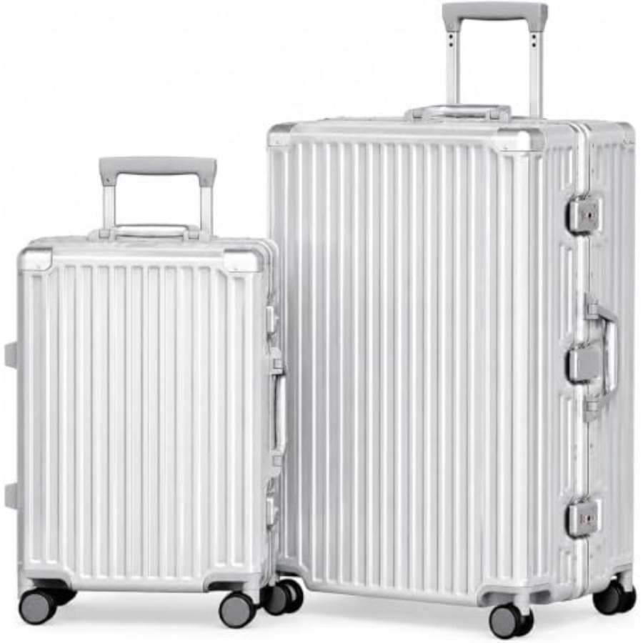 Set di Valigie 2 Pezzi con Tel - Aluminum Frame Carry On Luggage recensione e prezzo
